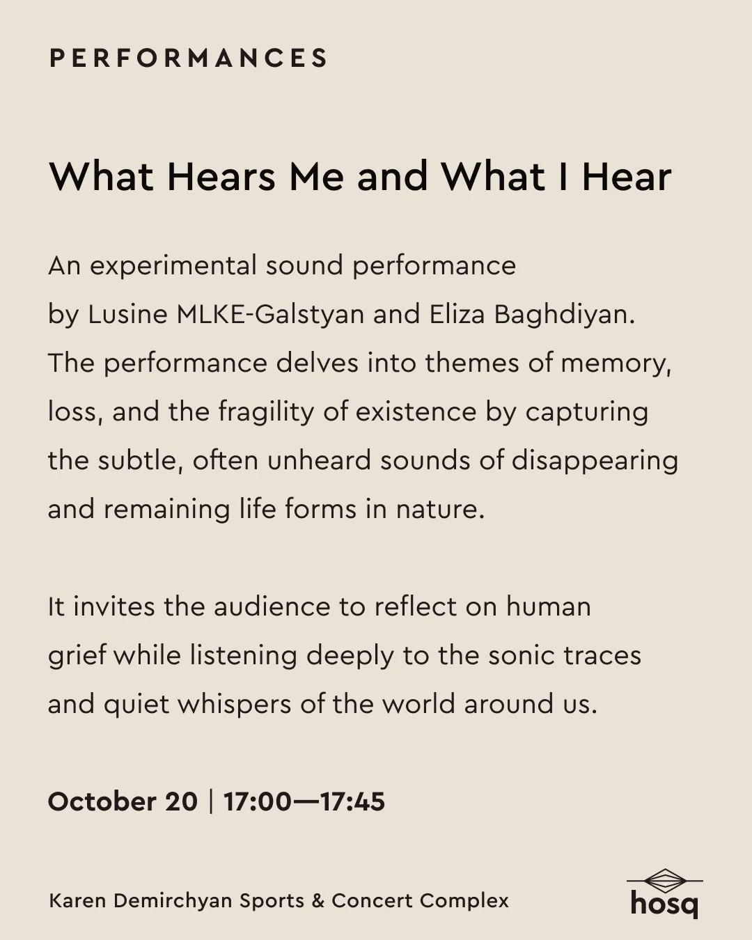 What Hears Me and What I Hear