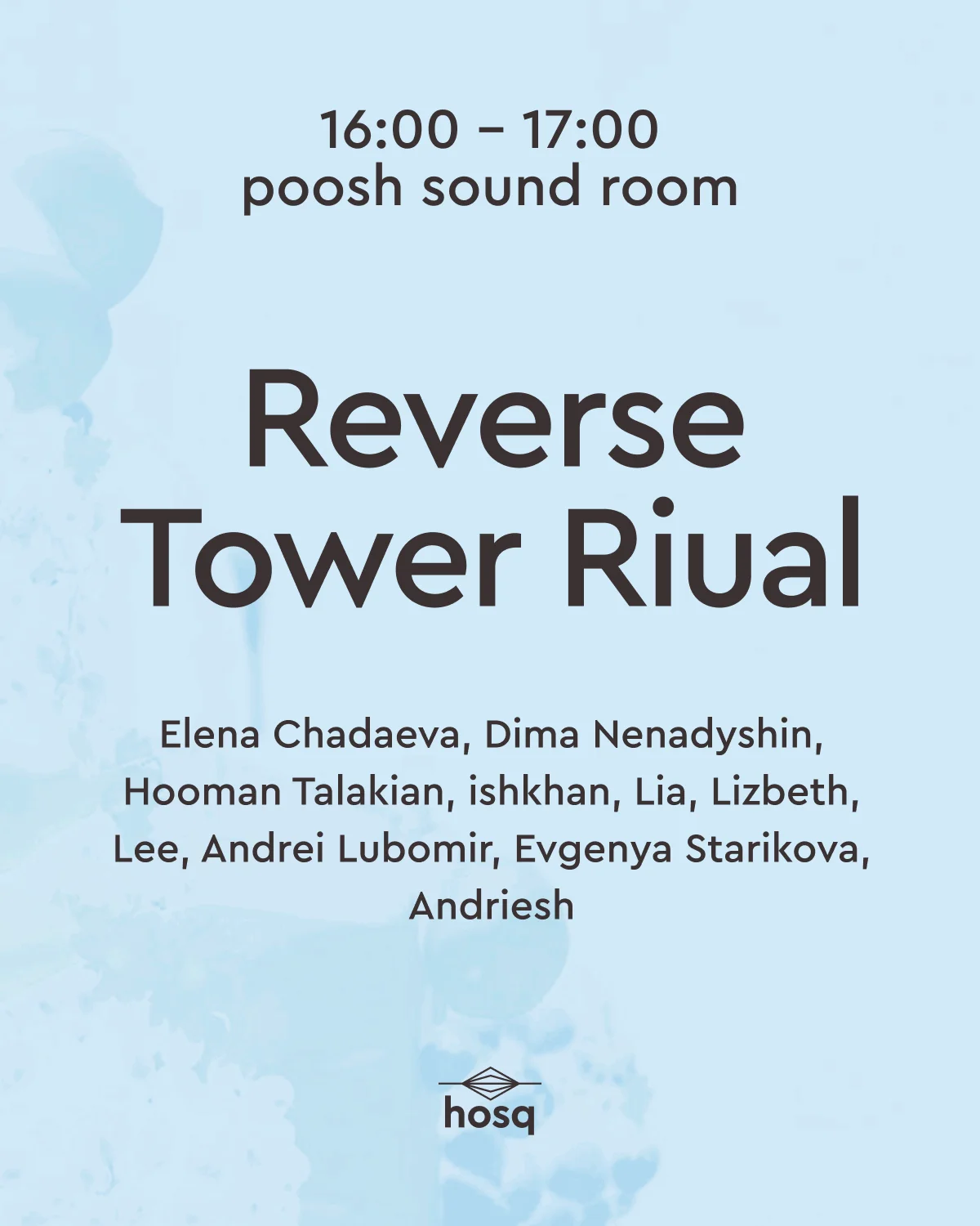 Reverse Tower Riual | poosh sound room