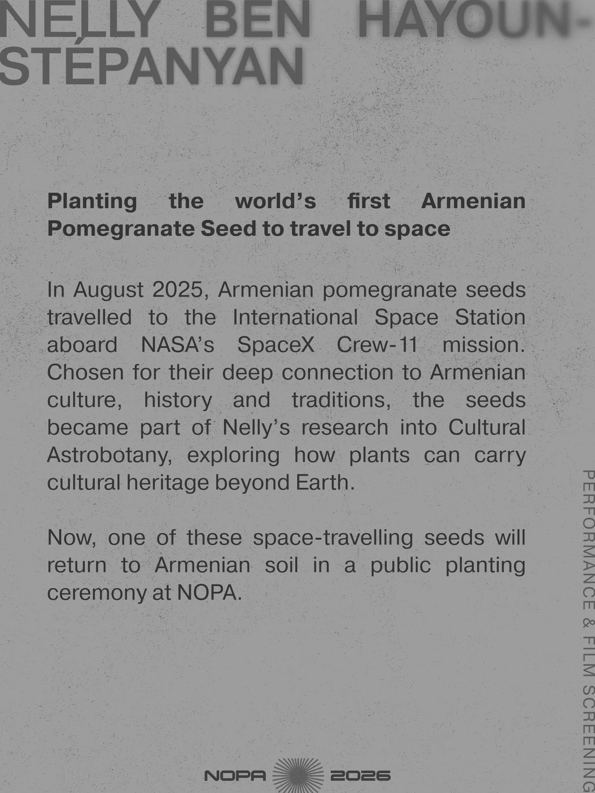Planting of the First Space-Travelling Armenian Pomegranate Seed