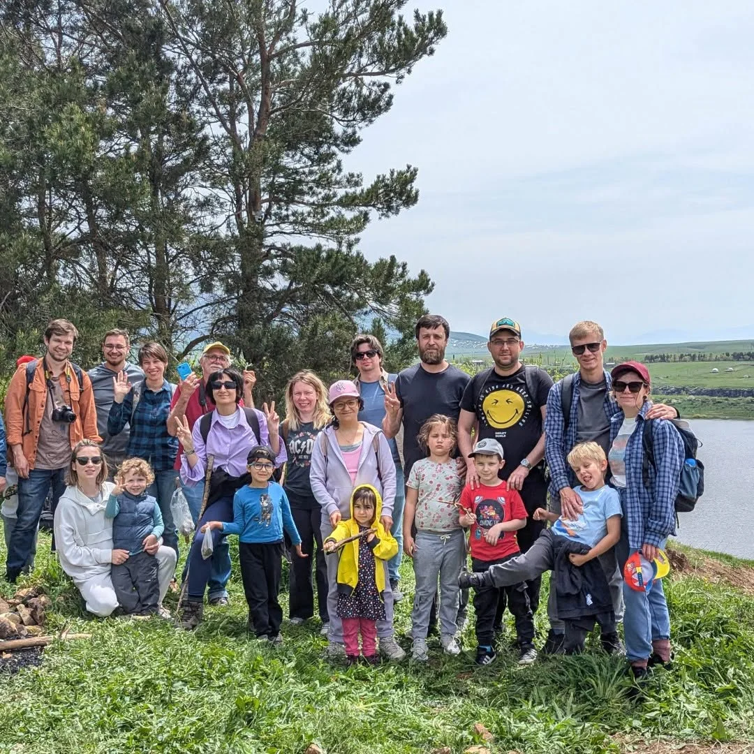 Kids hike to Aparan reservoir