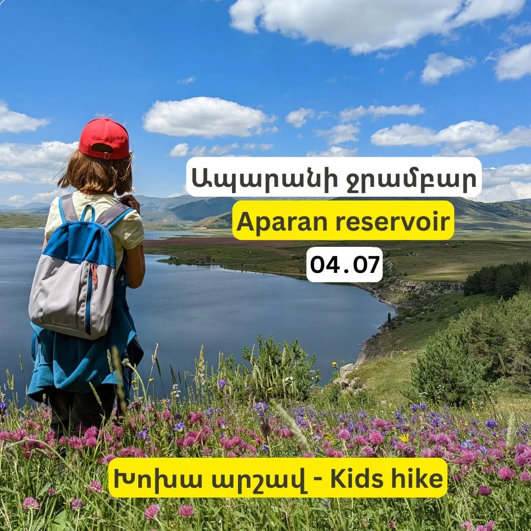 Kids hike to Aparan reservoir