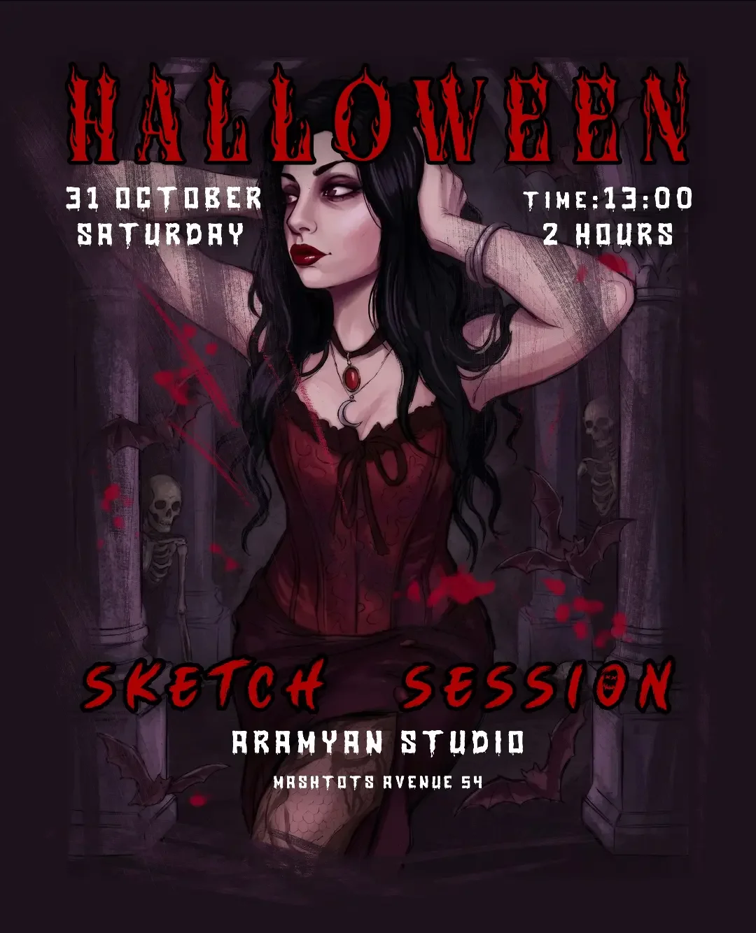 Victorian Vampire Queen Sketch Session