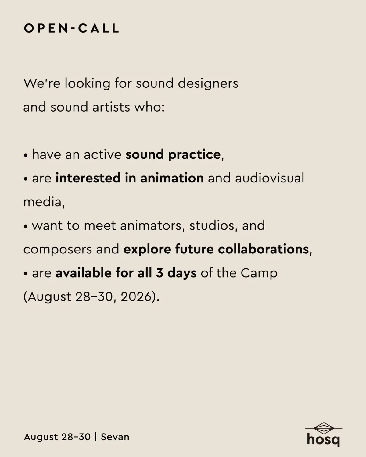 Animation Camp 2026. Open Call