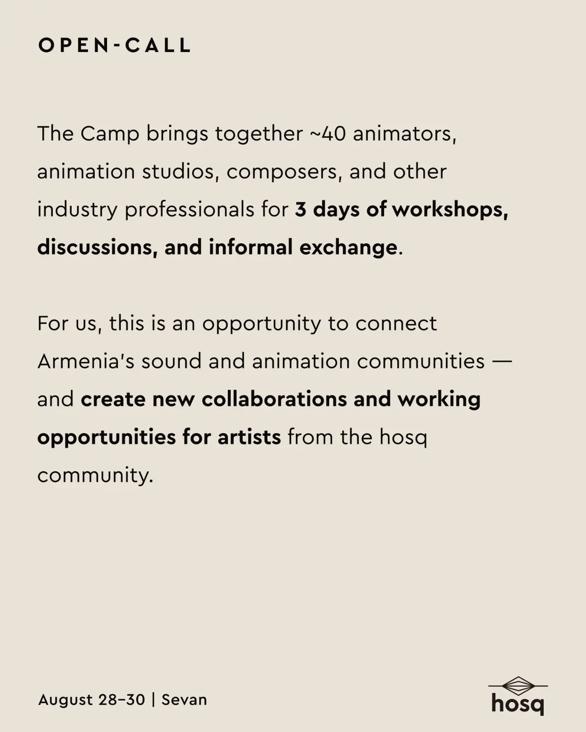 Animation Camp 2026. Open Call