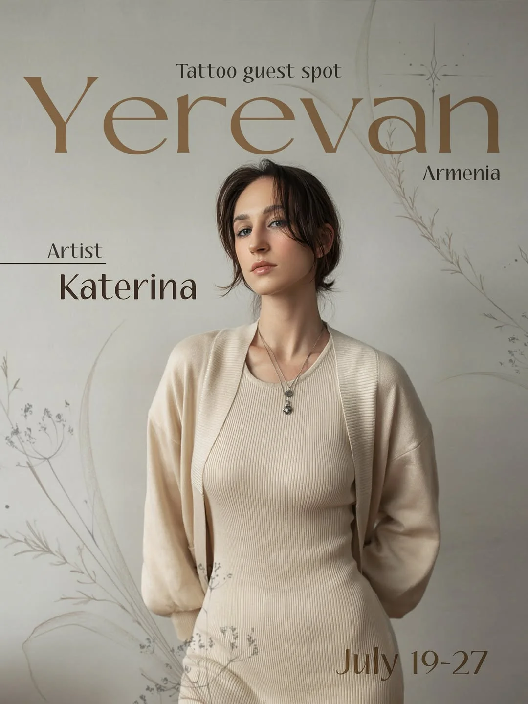 Katerina. Татуировки fine line