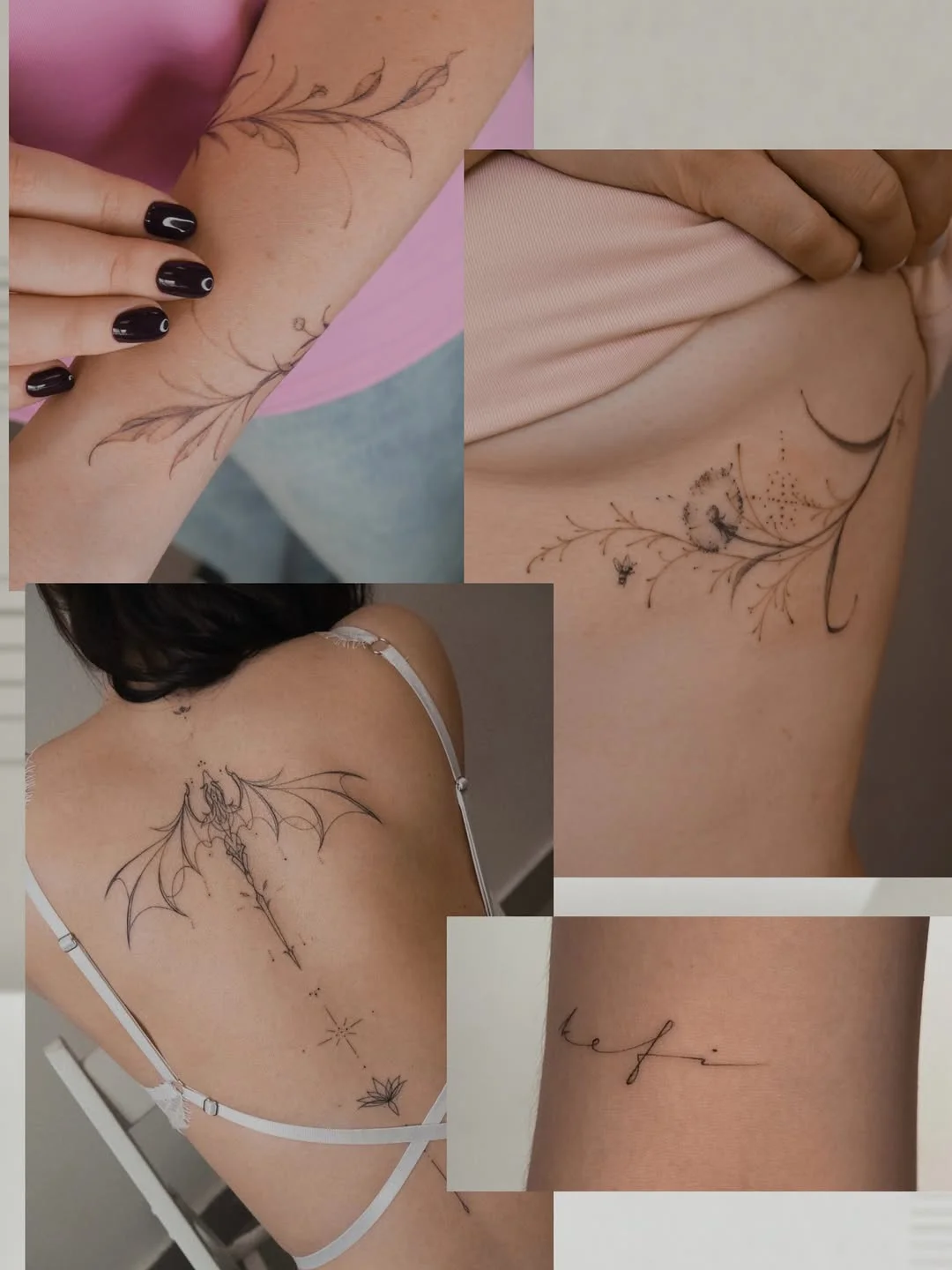 Katerina. Татуировки fine line
