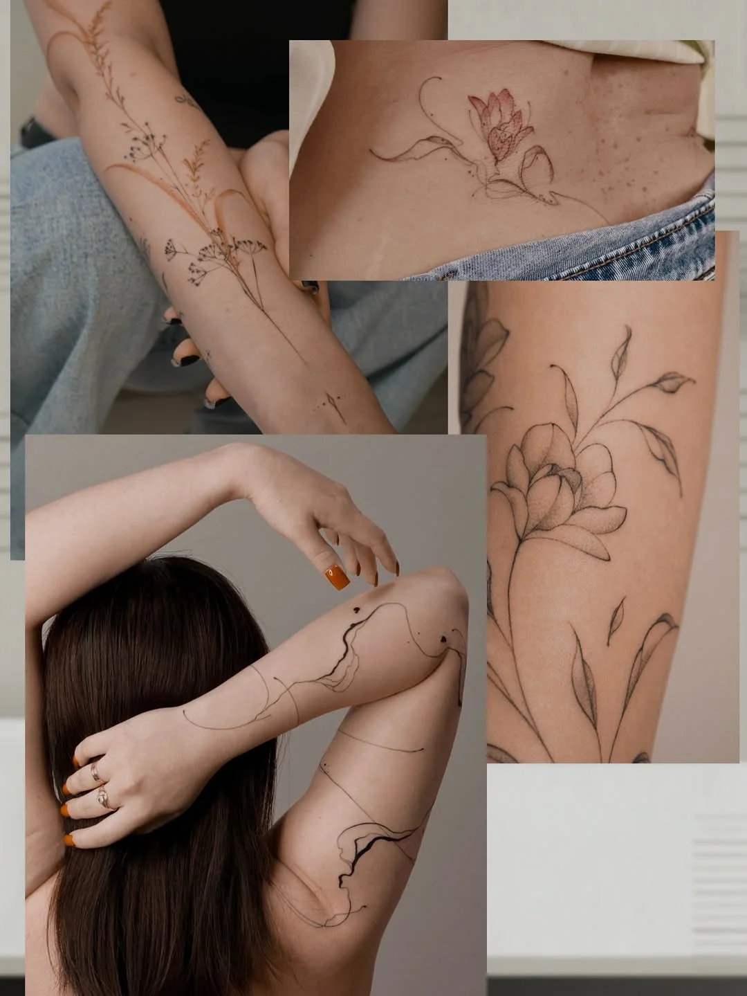 Katerina. Татуировки fine line