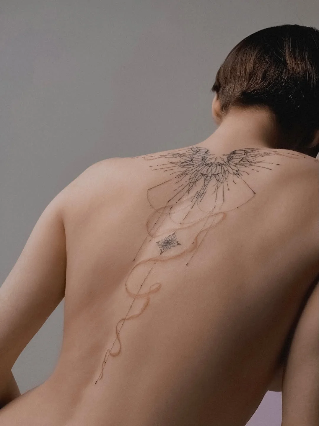 Katerina. Татуировки fine line