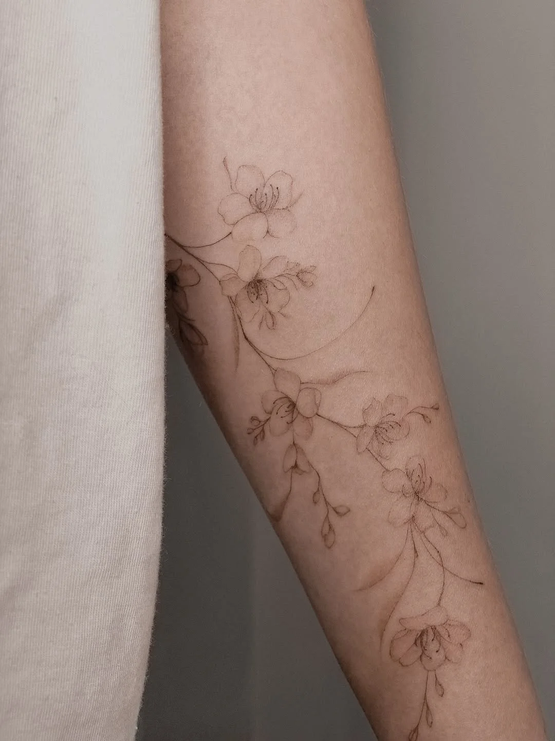 Katerina. Татуировки fine line