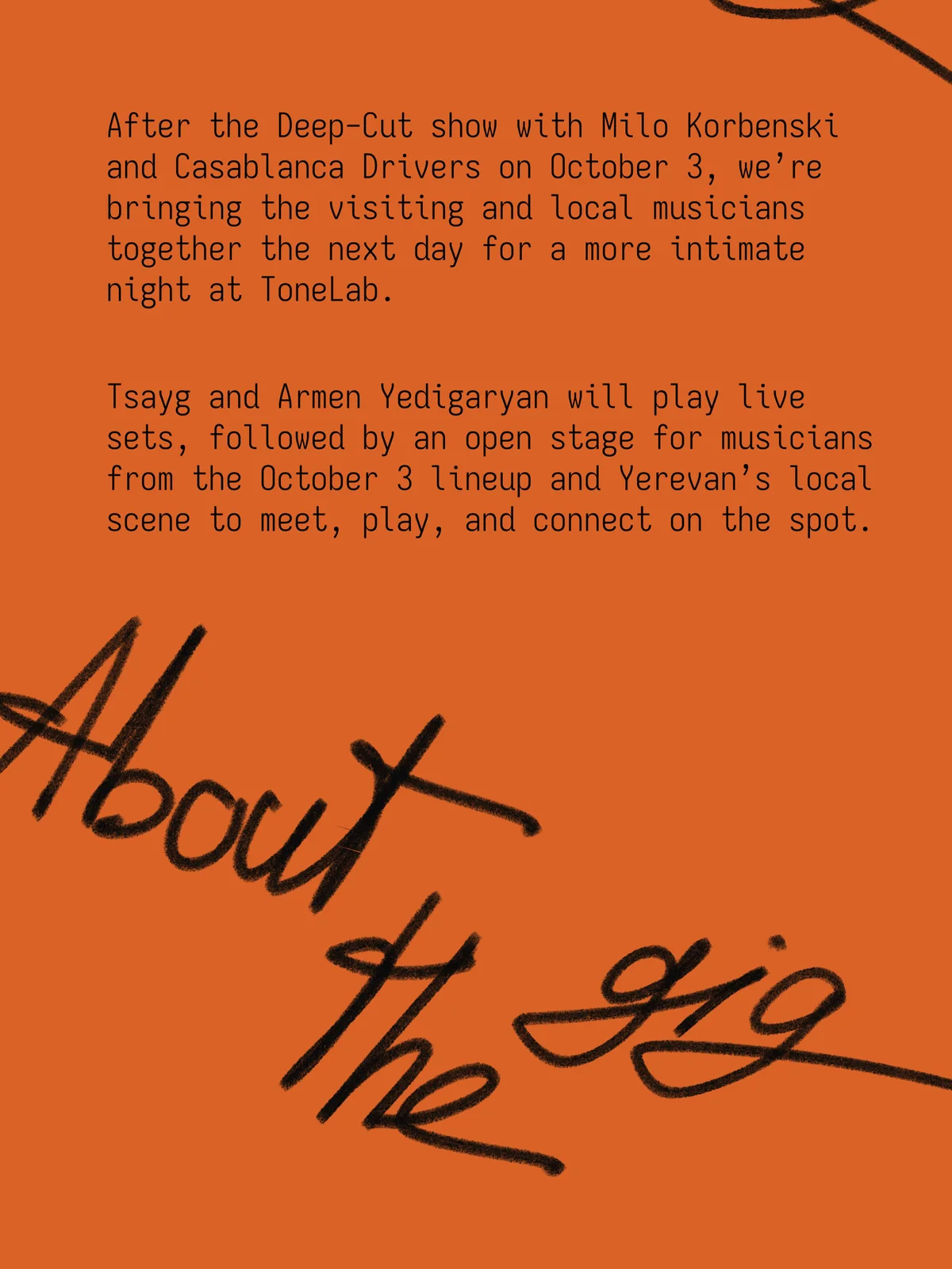 Tsayg, Armen Yedigaryan и Open Stage