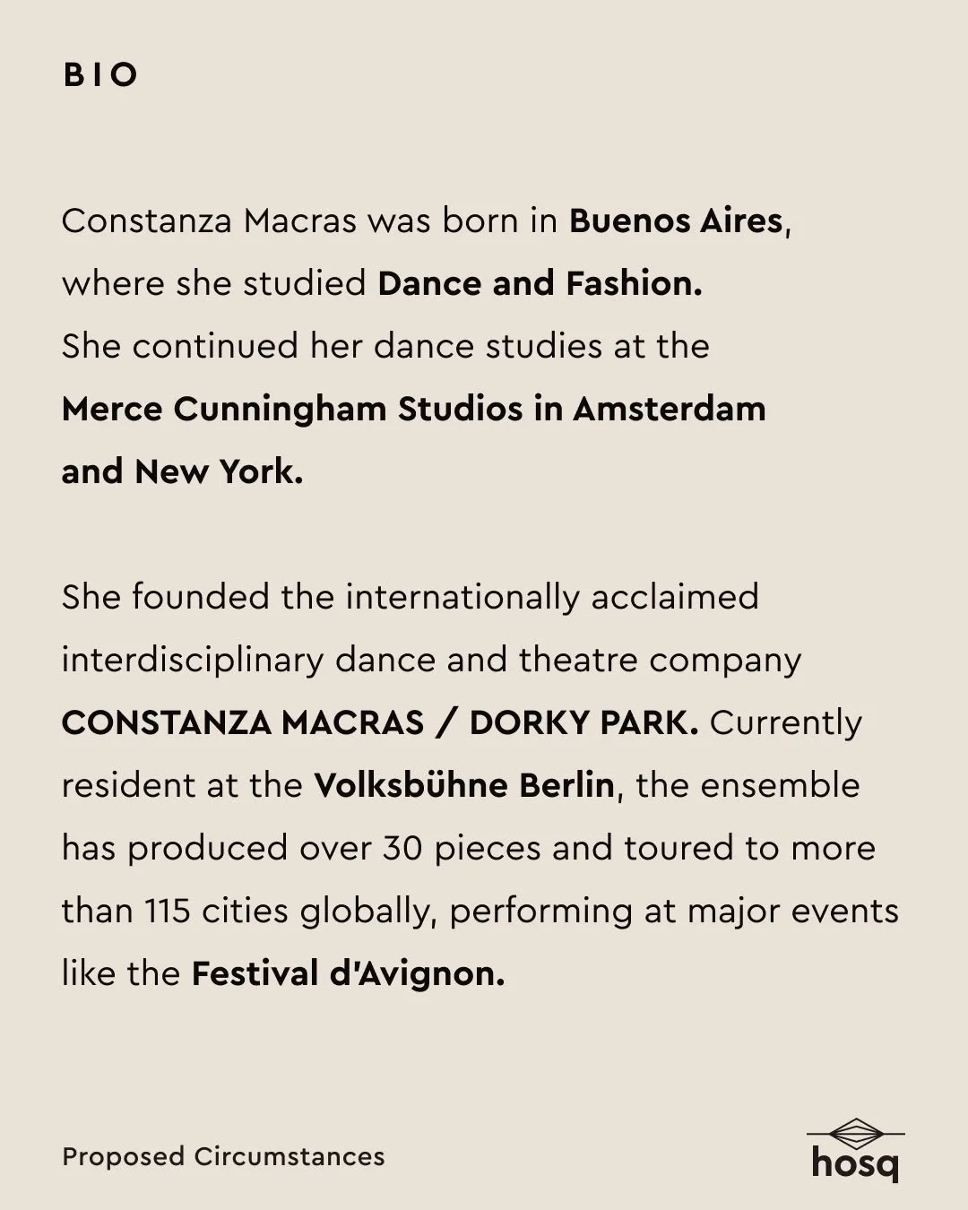 Workshop by Constanza Macras