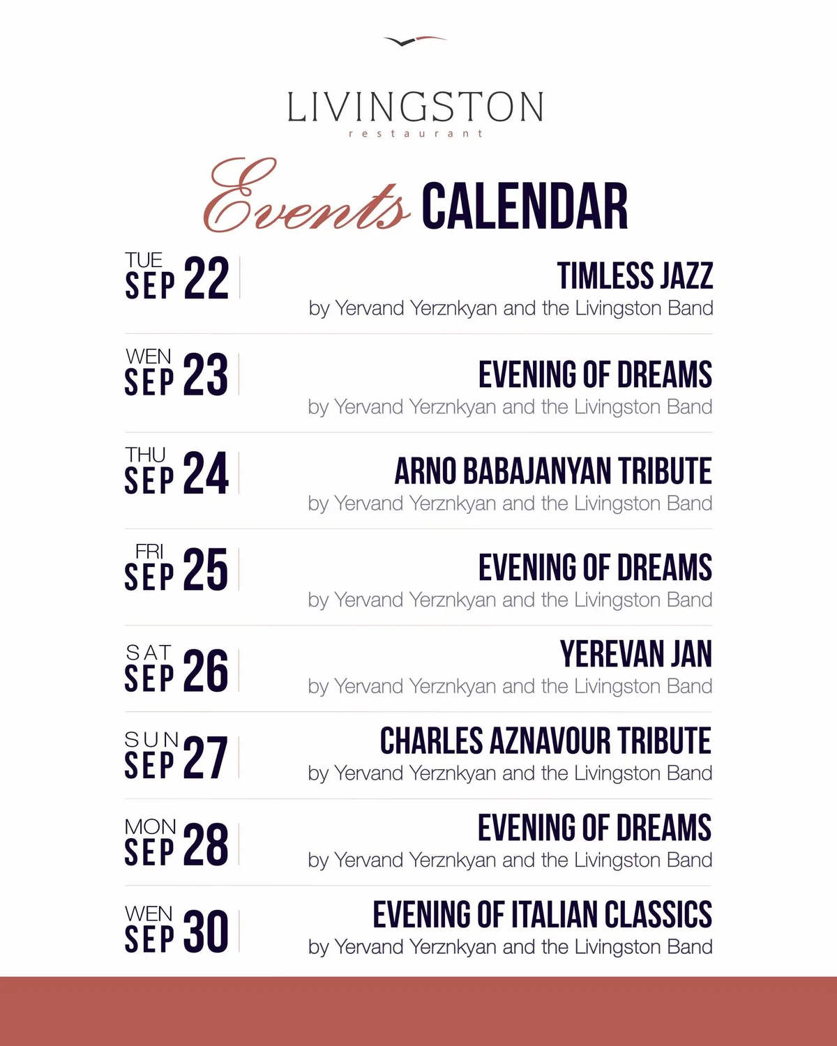 Evening of Dreams: Yervand Yerznkyan and the Livingston Band