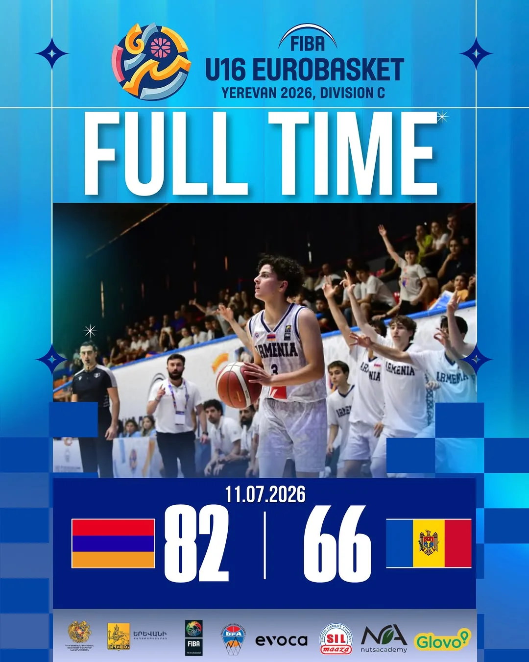 Армения – Косово. Финал ЧЕ FIBA U16