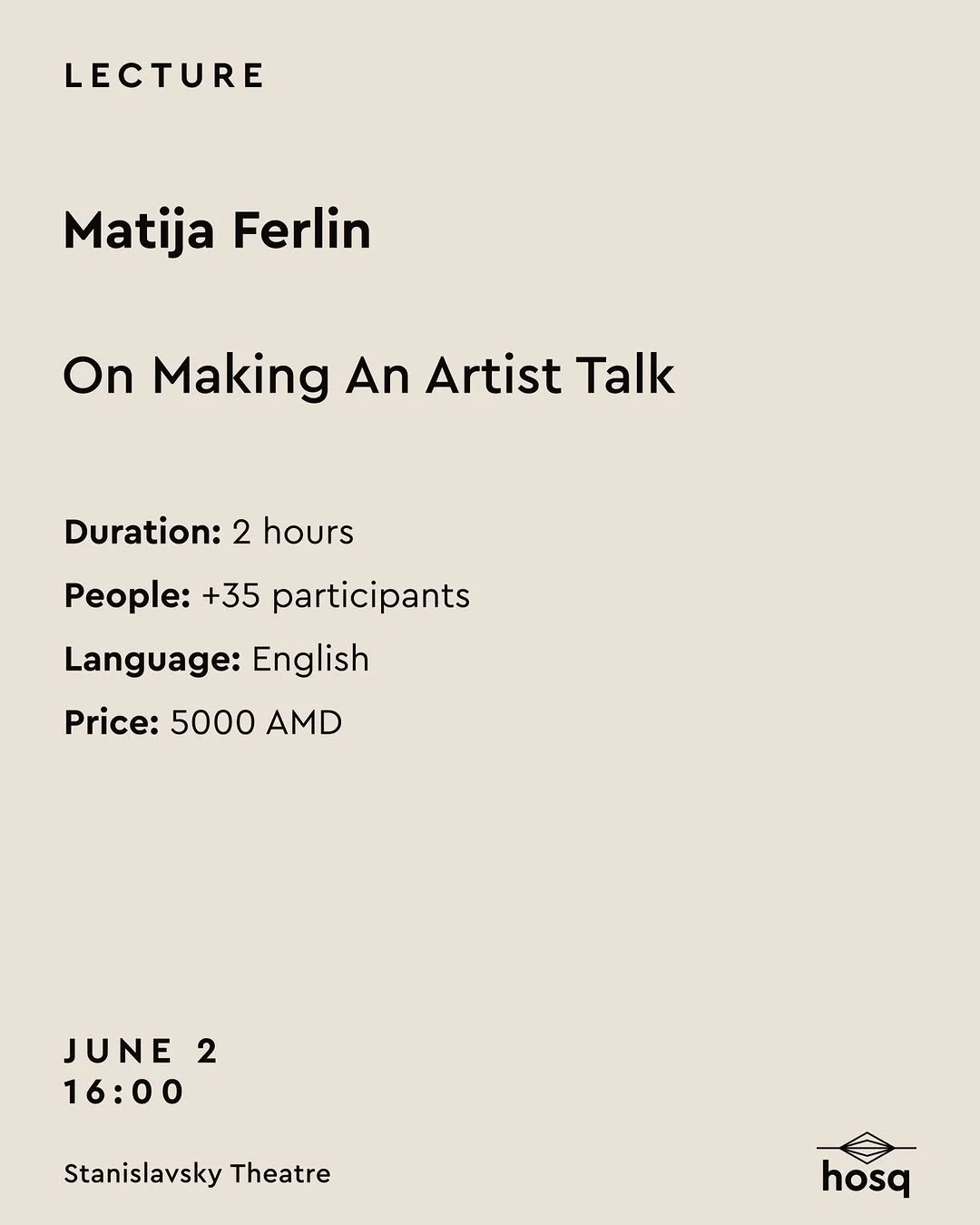 On Making An Artist Talk. Matija Ferlin