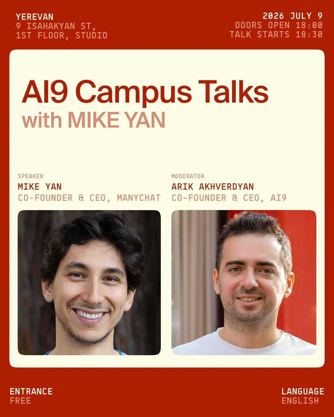 AI9 Campus Talk с Майком Яном