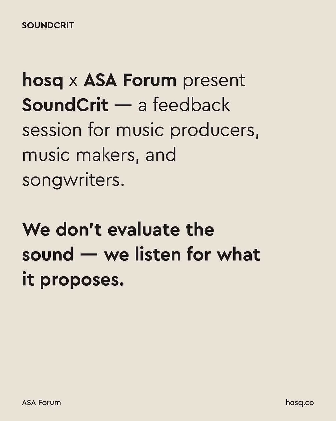 SoundCrit: Open Session for Music Producers and Songwriters