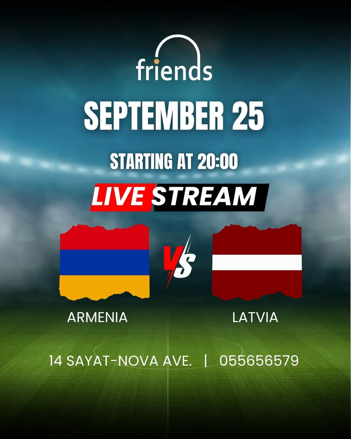 Armenia vs Latvia: Live Screening