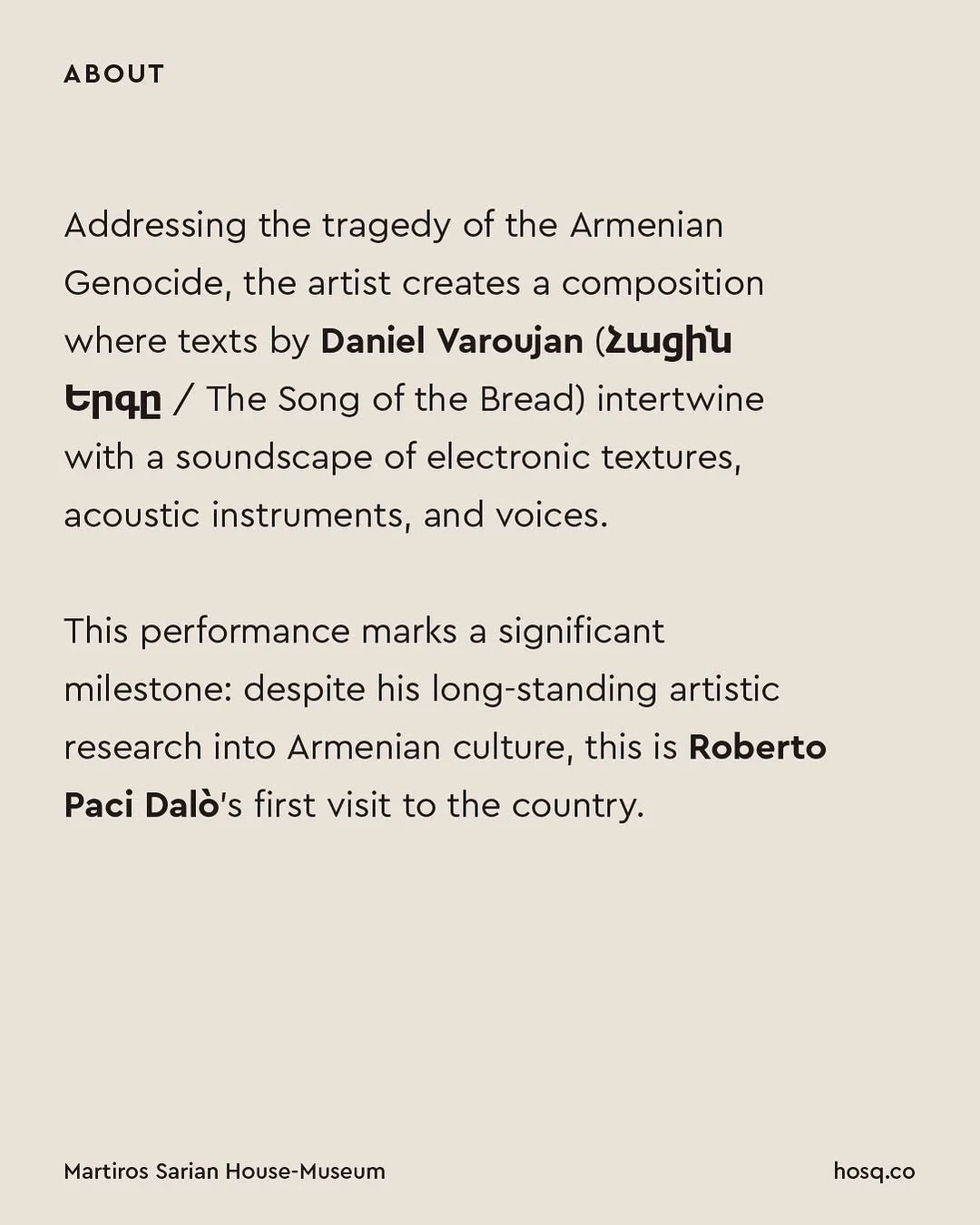 Roberto Paci Dalò: Concert & Film Screening