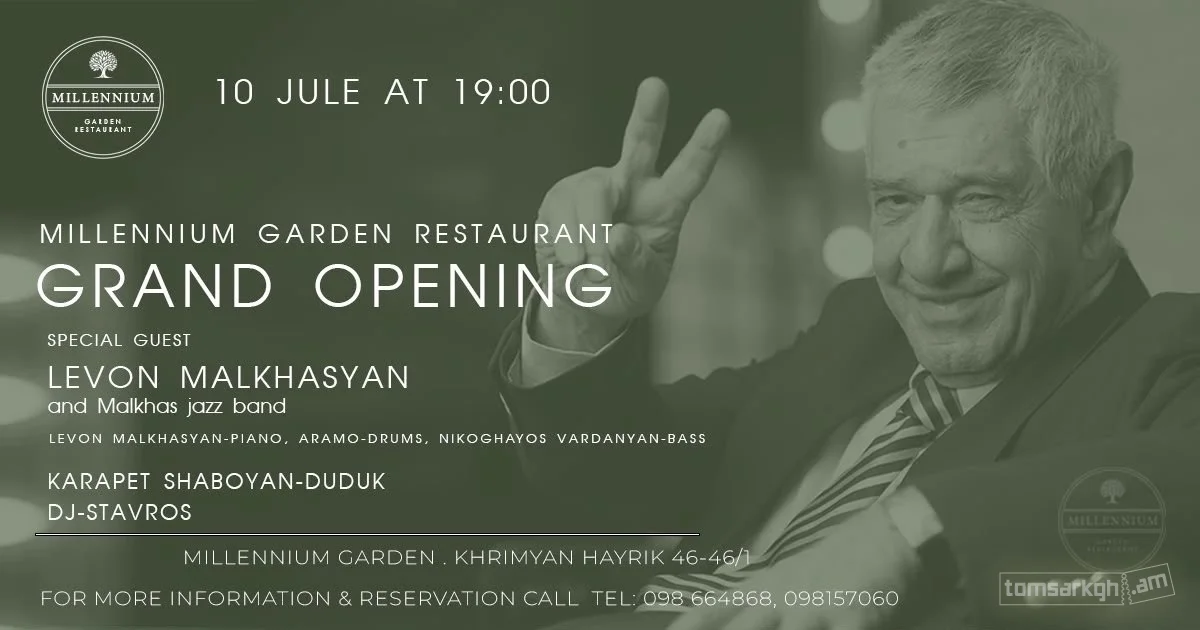 Millennium Garden Opening with Malkhas Jazz Trio