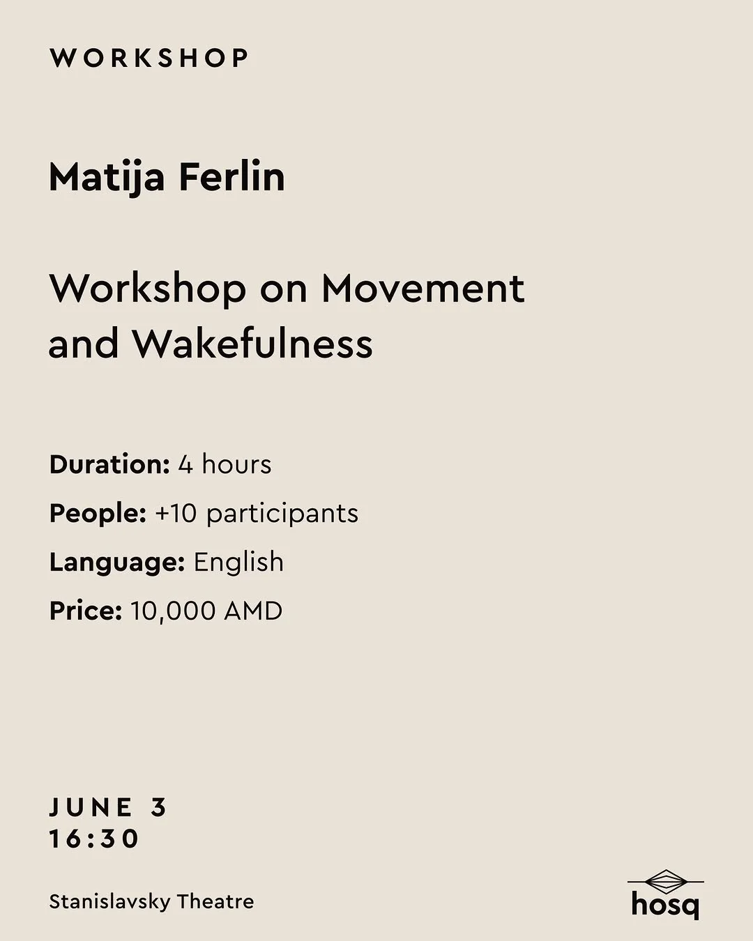 Workshop on Movement and Wakefulness с Matija Ferlin