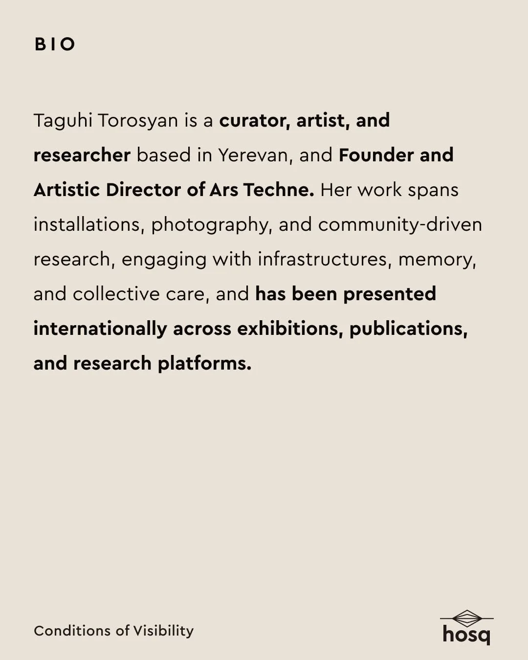 Conditions of Visibility: Taguhi Torosyan and Namor Votilav