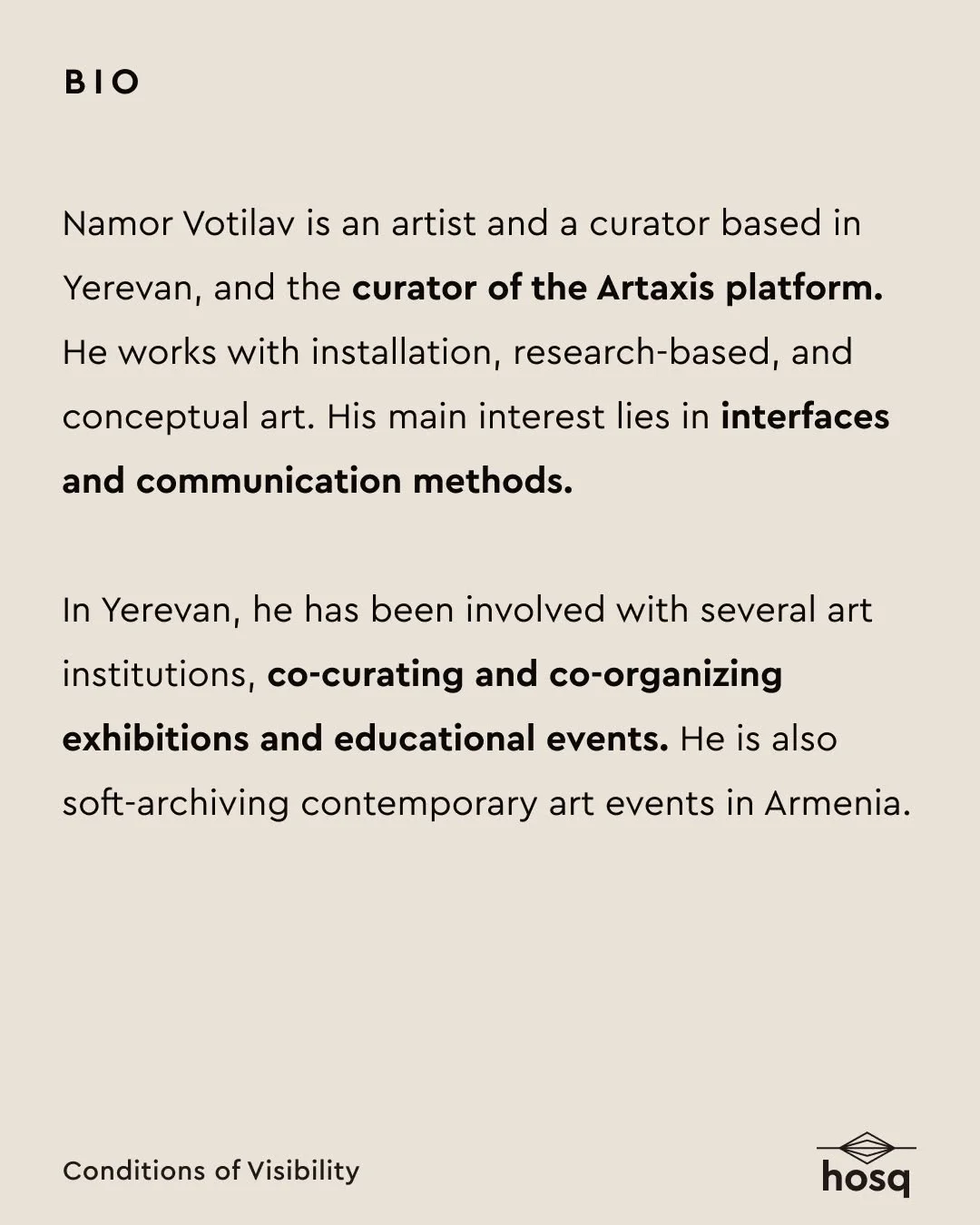 Conditions of Visibility: Taguhi Torosyan and Namor Votilav