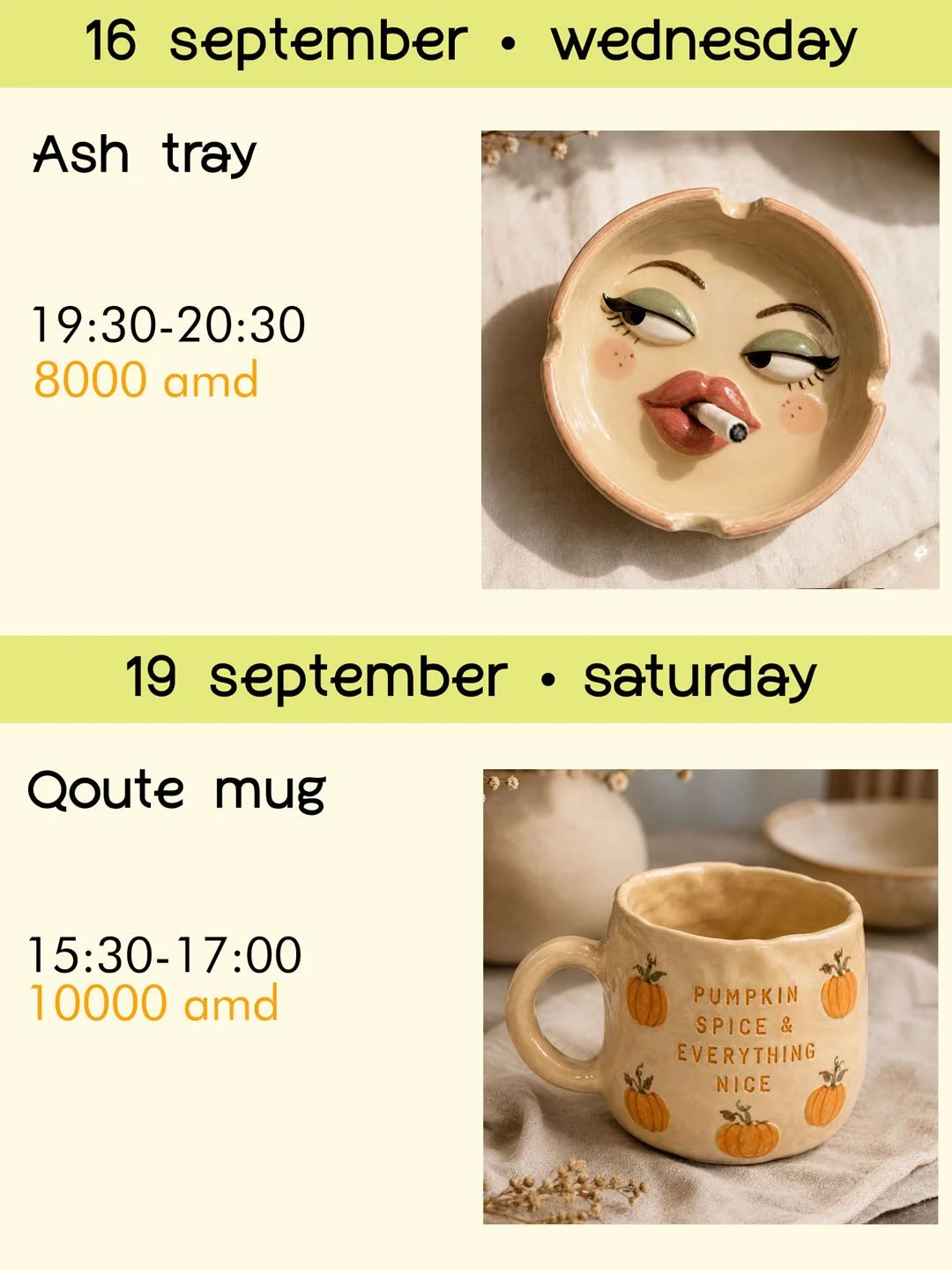 Ceramic Ashtray Workshop